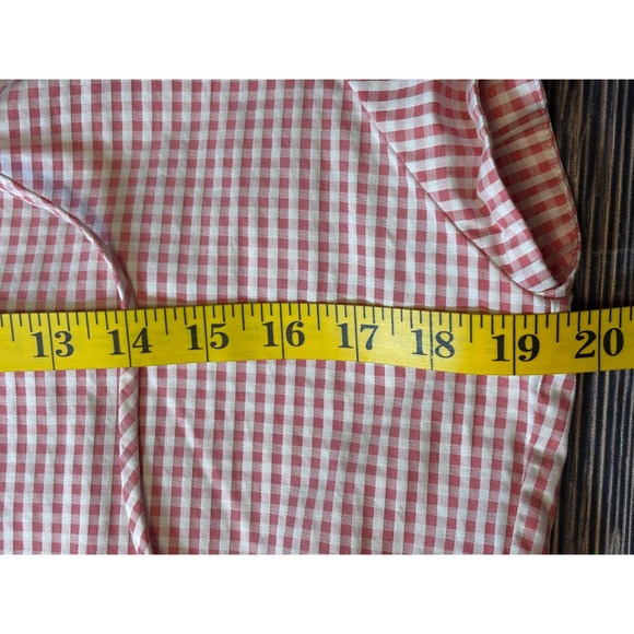 Tyler Boe Dress Womens M Red White Gingham Tiered Ruffle Tie Neck - Picture 6 of 13